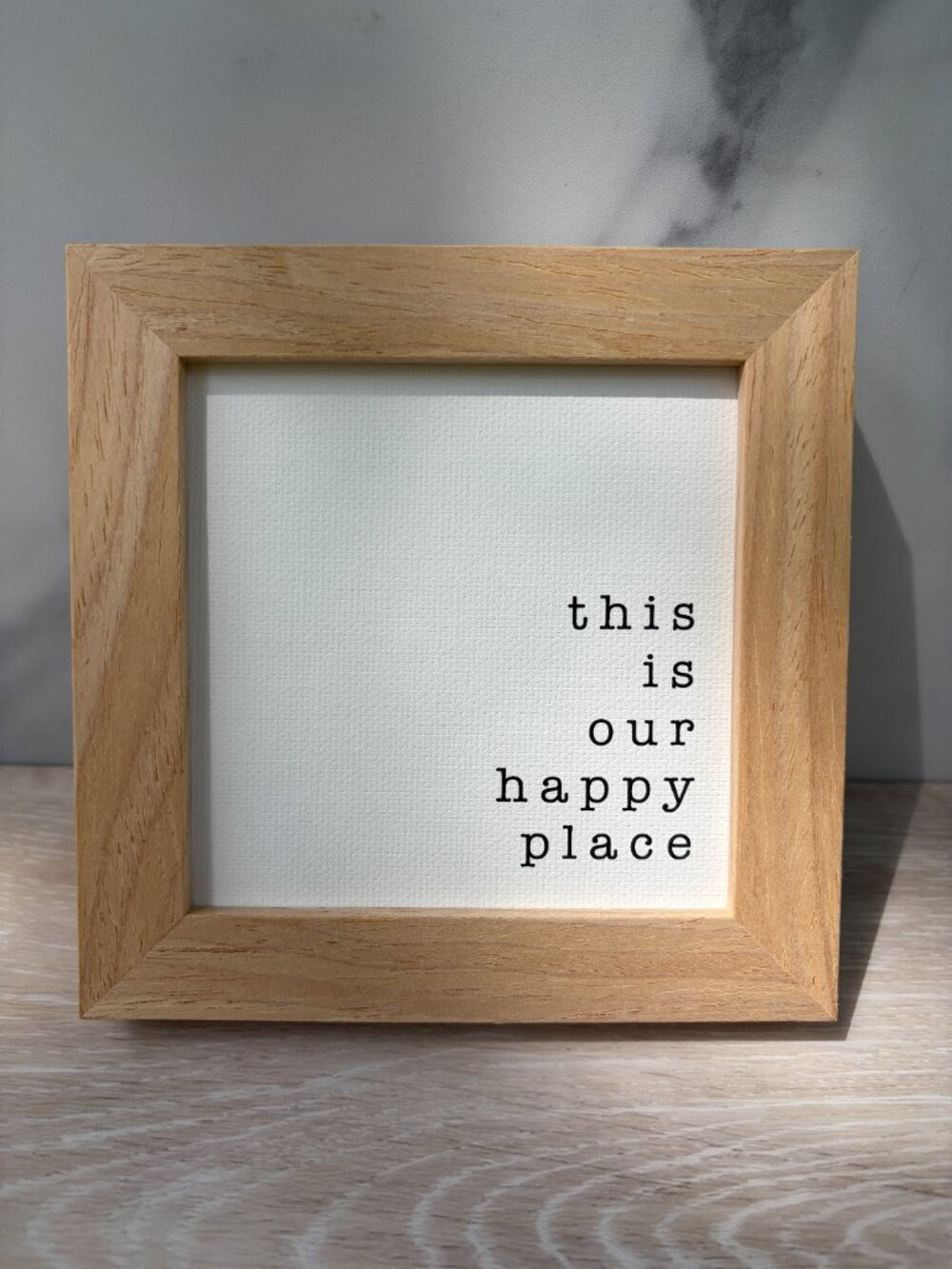 This Is Our Happy Place Canvas Wood Sign 4x4 Natural Boho Desk Decor Tiered Tray